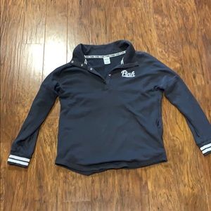 Grey oversized button sweatshirt